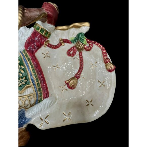 Fitz and Floyd Jolly Ole St. Nick Handled Santa Clause Serving Platter Tray 12 x - Picture 6 of 10